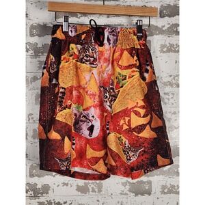 Neoshorts Swim Trunks Shorts Size XXL Cat Taco Tortilla Chip Cosmic Graphic Fun‎